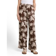 Tom Tailor denim dames palazzo broek palmboom print Bruin